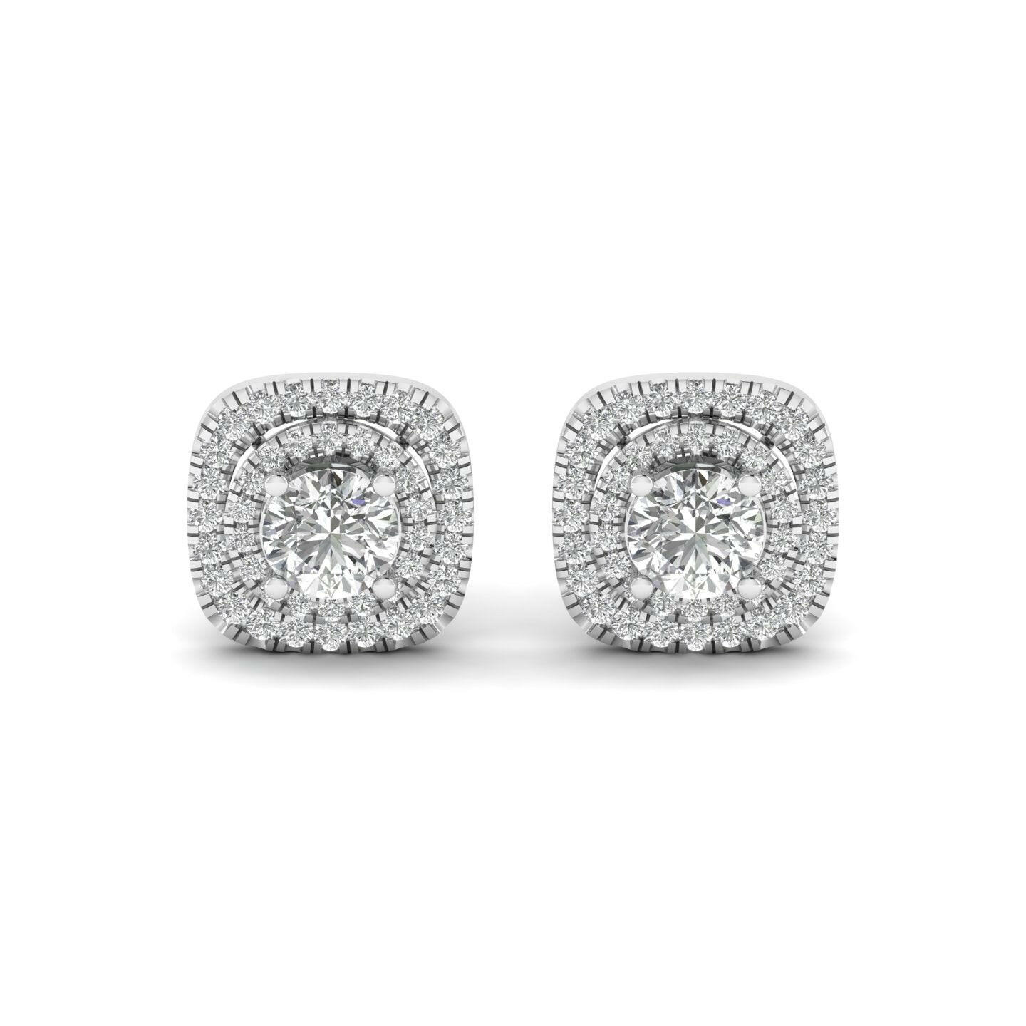 14K Gold Studded TW 3.952 Carat D Color VS1 Clarity Lab Grown Diamond Studs.
